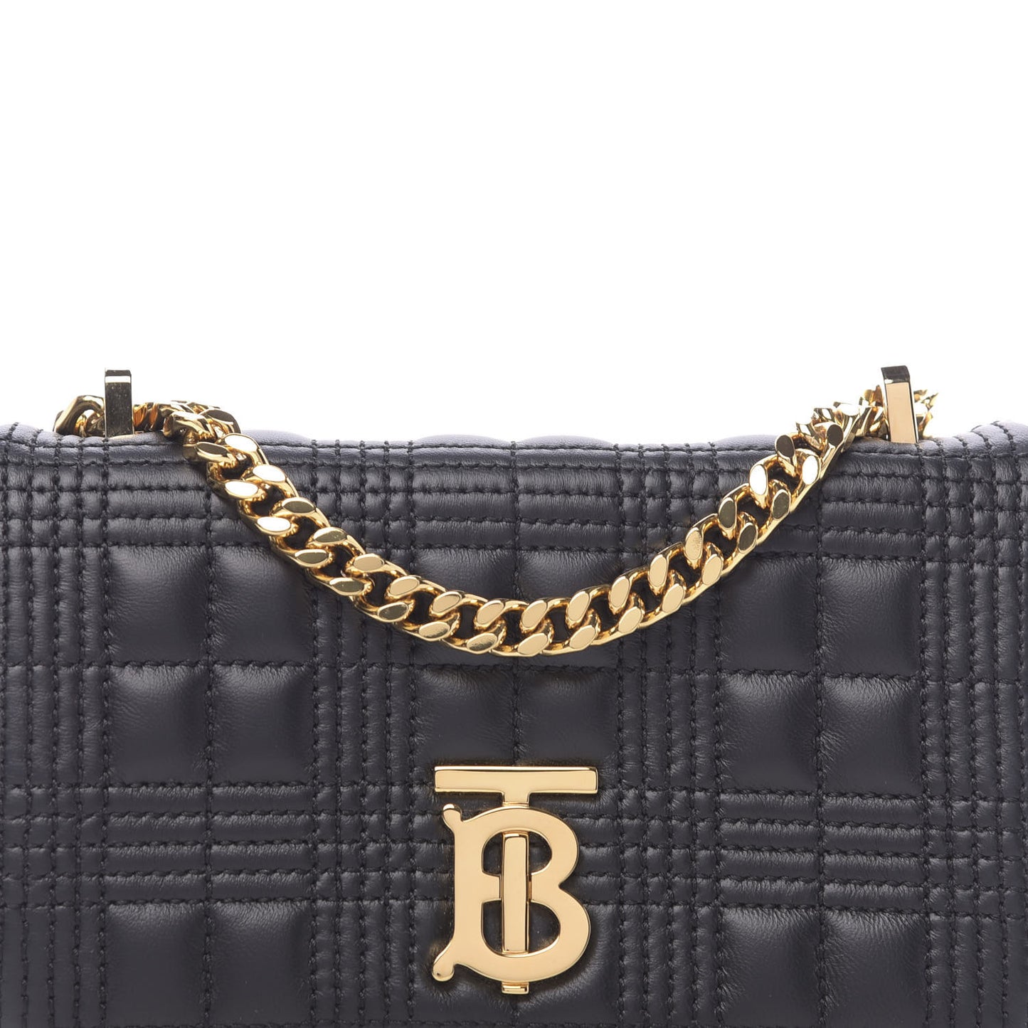Grainy Calfskin Quilted Mini Lola Bag Black