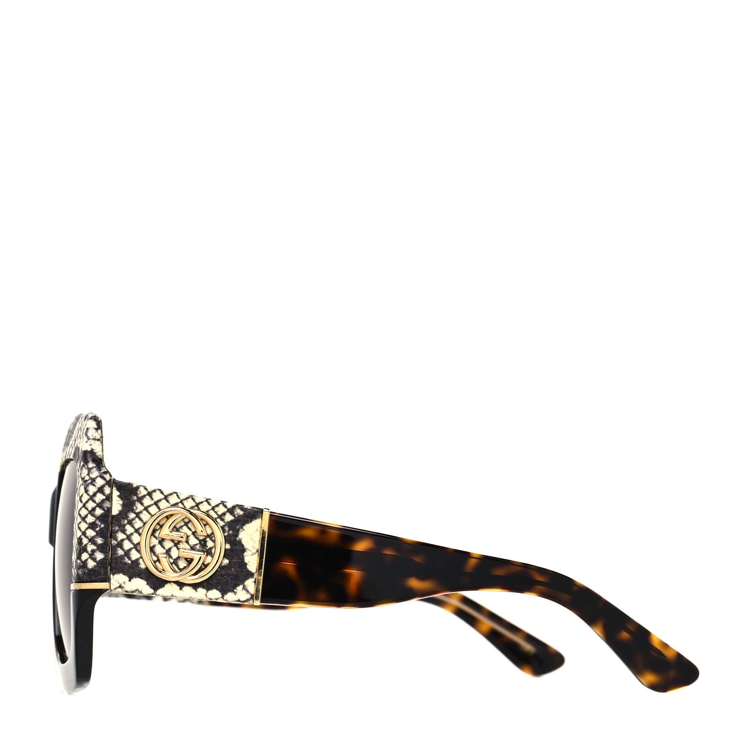 Snakeskin Acetate Square Sunglasses GG0484S Havana
