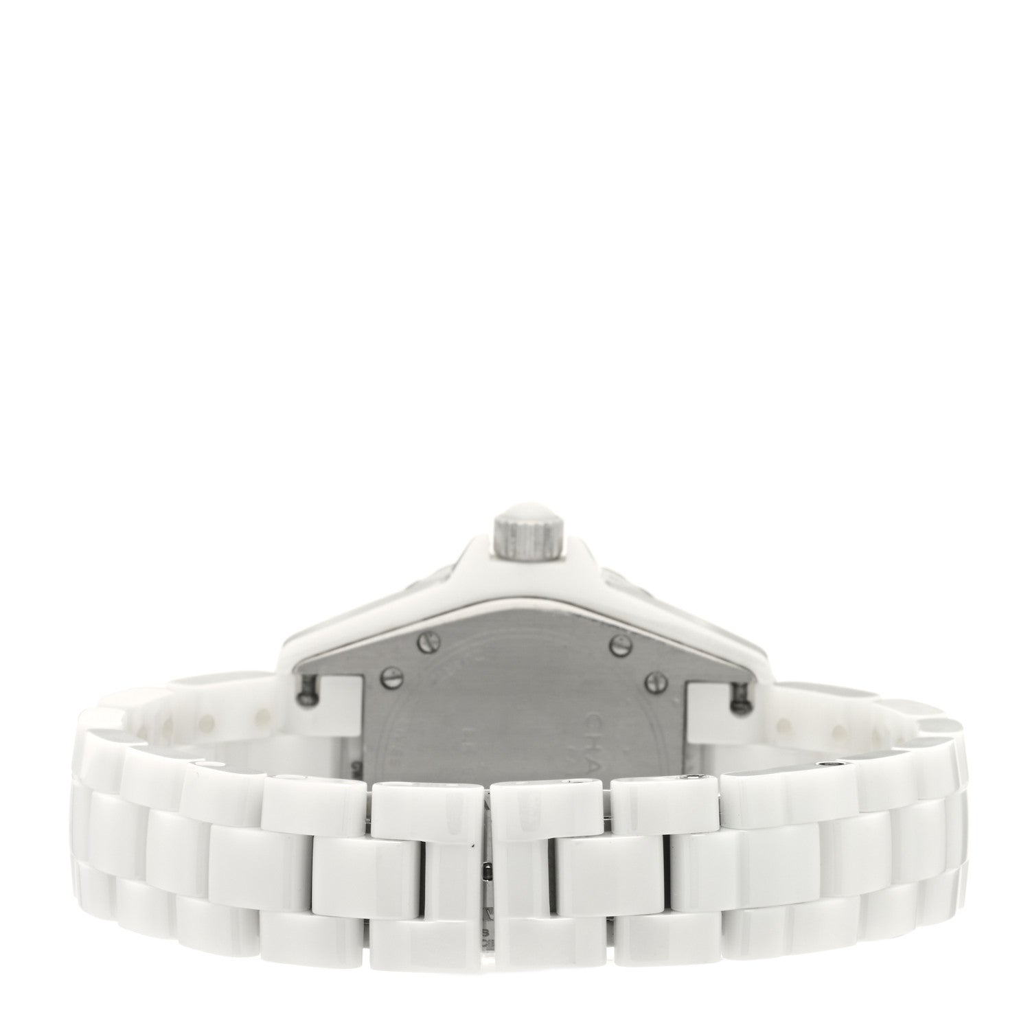 Chanel Stainless Steel Ceramic Diamond Pave Bezel 33mm J12 Quartz Watch White 3 of 4