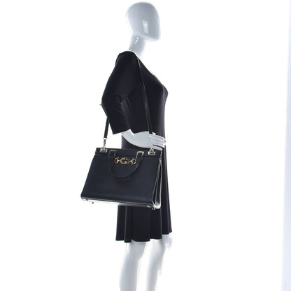 Gucci Grainy Calfskin Medium Zumi Top Handle Bag Black 3 of 17
