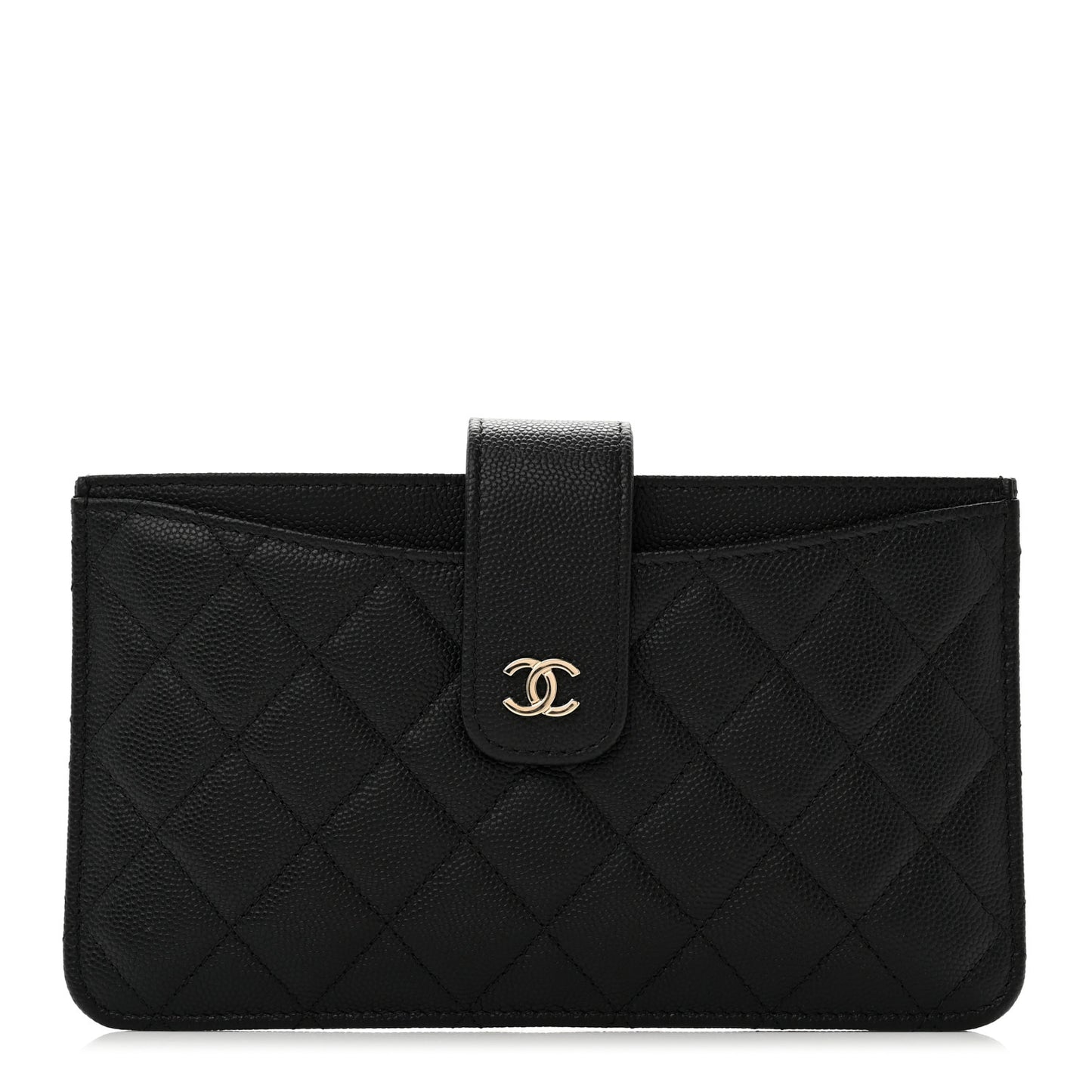Caviar Quilted Classic Strap Pouch Black