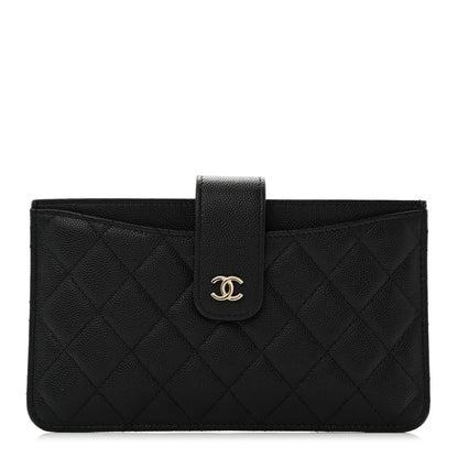 Chanel Caviar Quilted Classic Strap Pouch Black 1 of 9