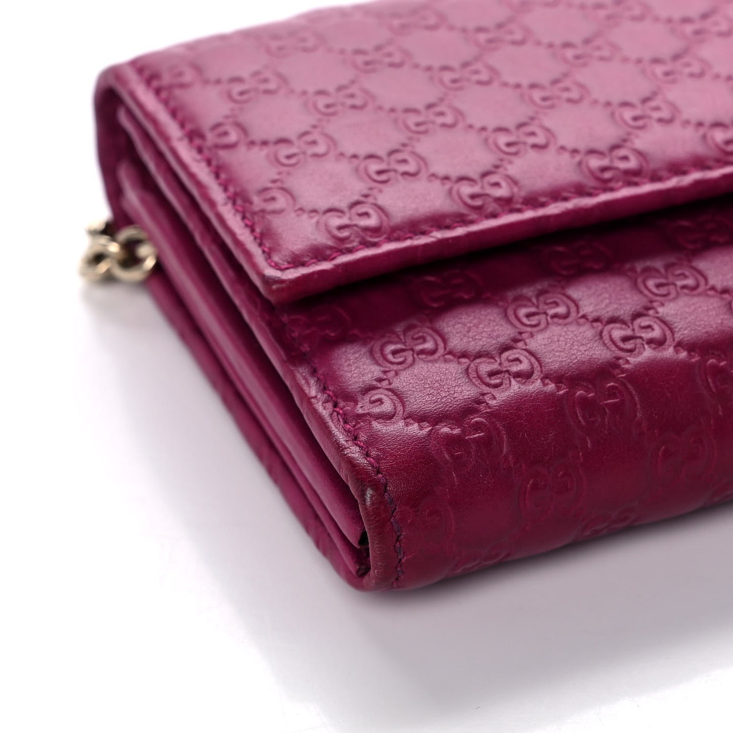 Soft Microguccissima Dice Chain Wallet Bright Bouganville