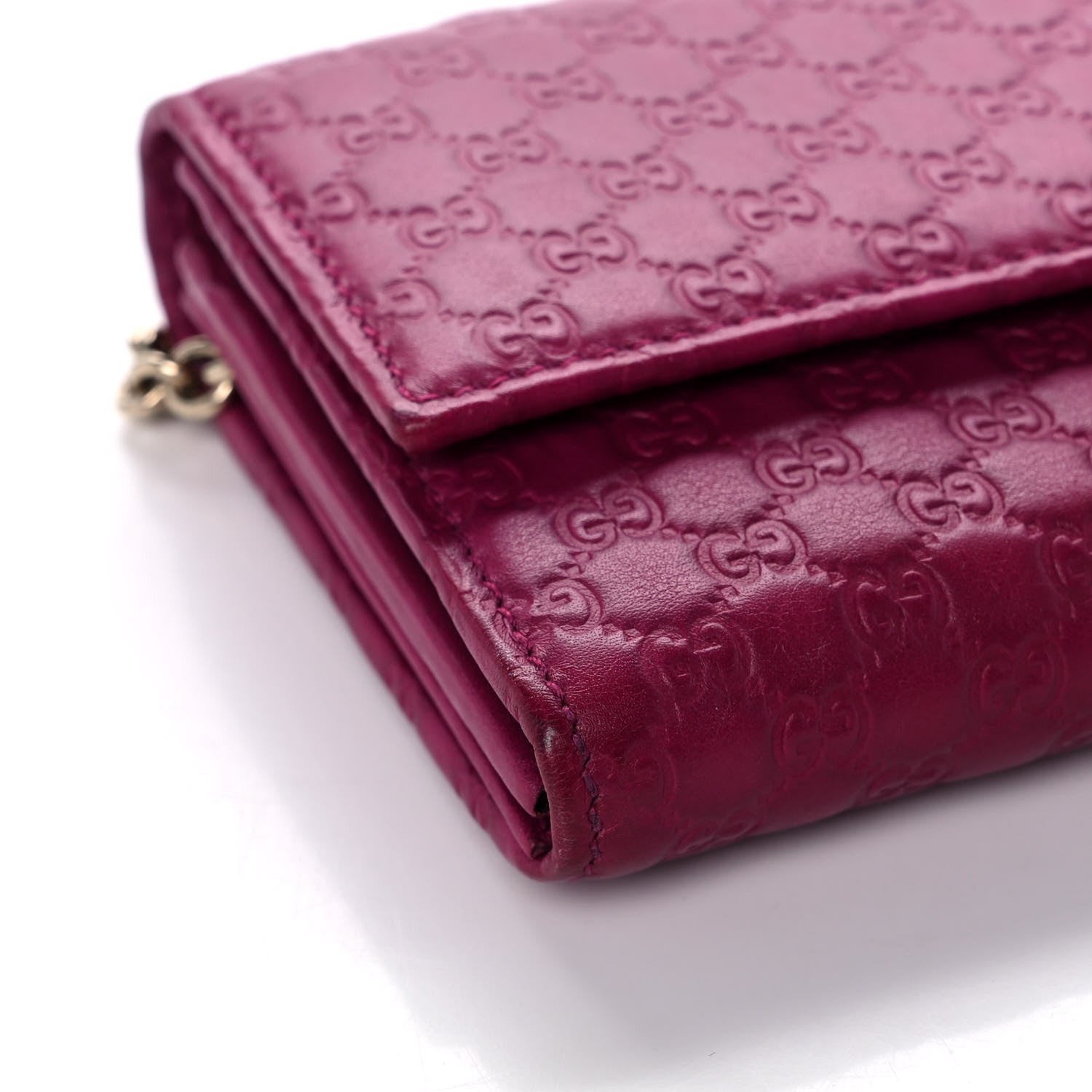 Gucci Soft Microguccissima Dice Chain Wallet Bright Bouganville 7 of 10