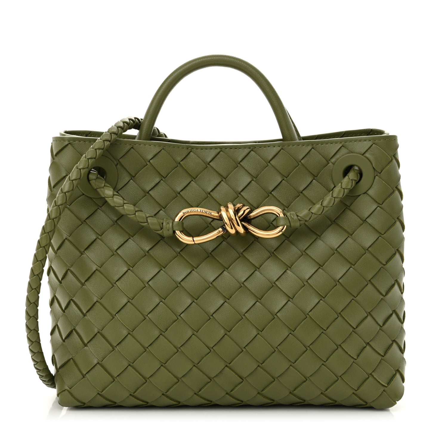 Nappa Intrecciato Small Andiamo Shoulder Bag Matcha