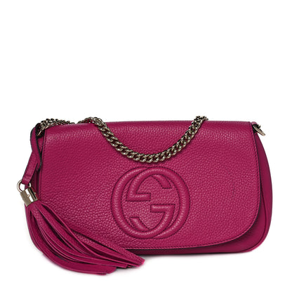 Gucci Cellarius Calfskin Medium Soho Flap Crossbody Bright Bouganville 1 of 8