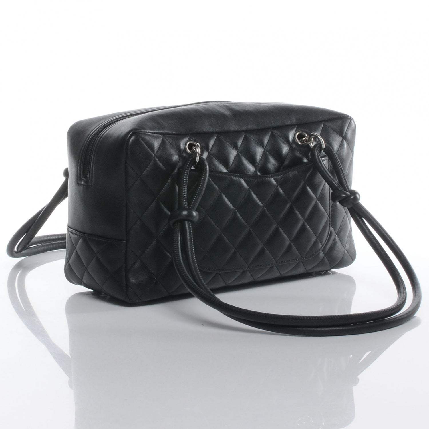 Chanel Calfskin Quilted Large Cambon Bowler Black 3 of 8