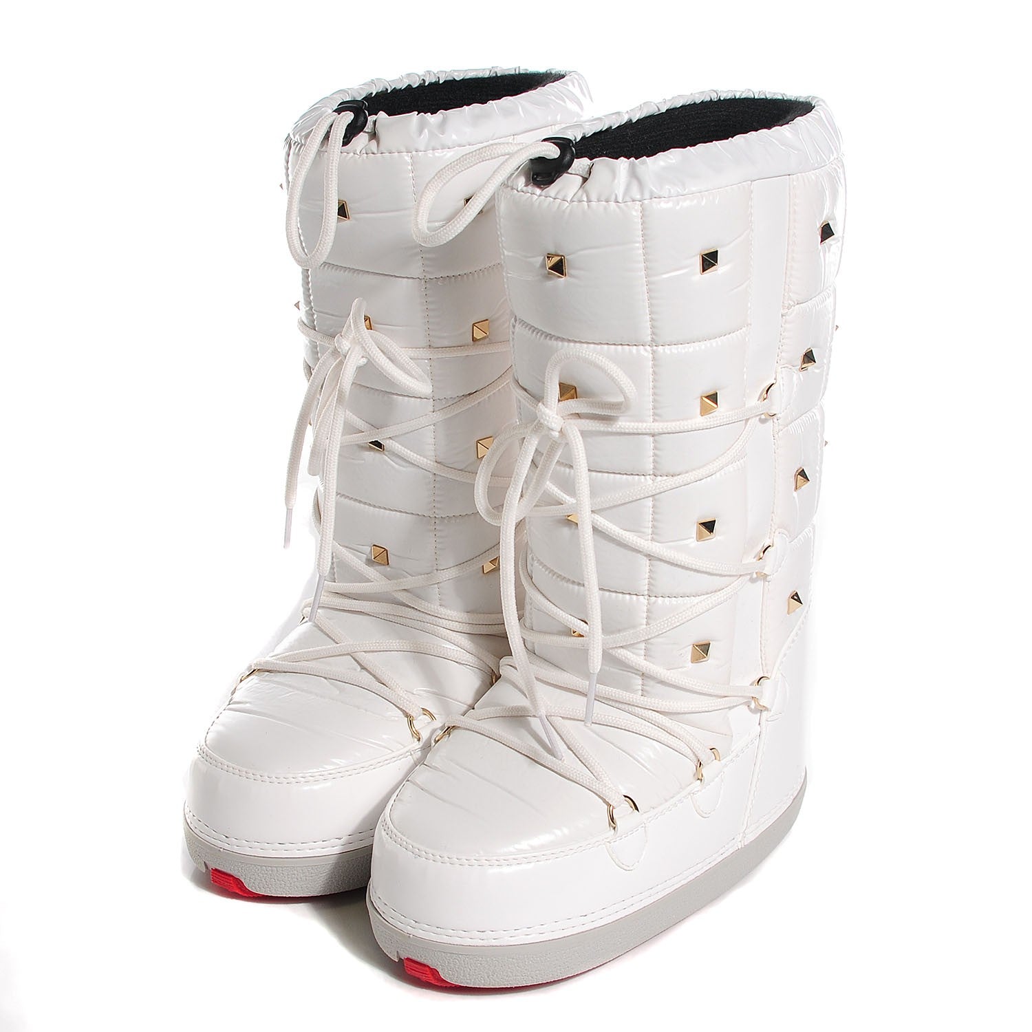 Valentino Garavani Nylon Rockstud Snow Boots S 35-37 White 3 of 8