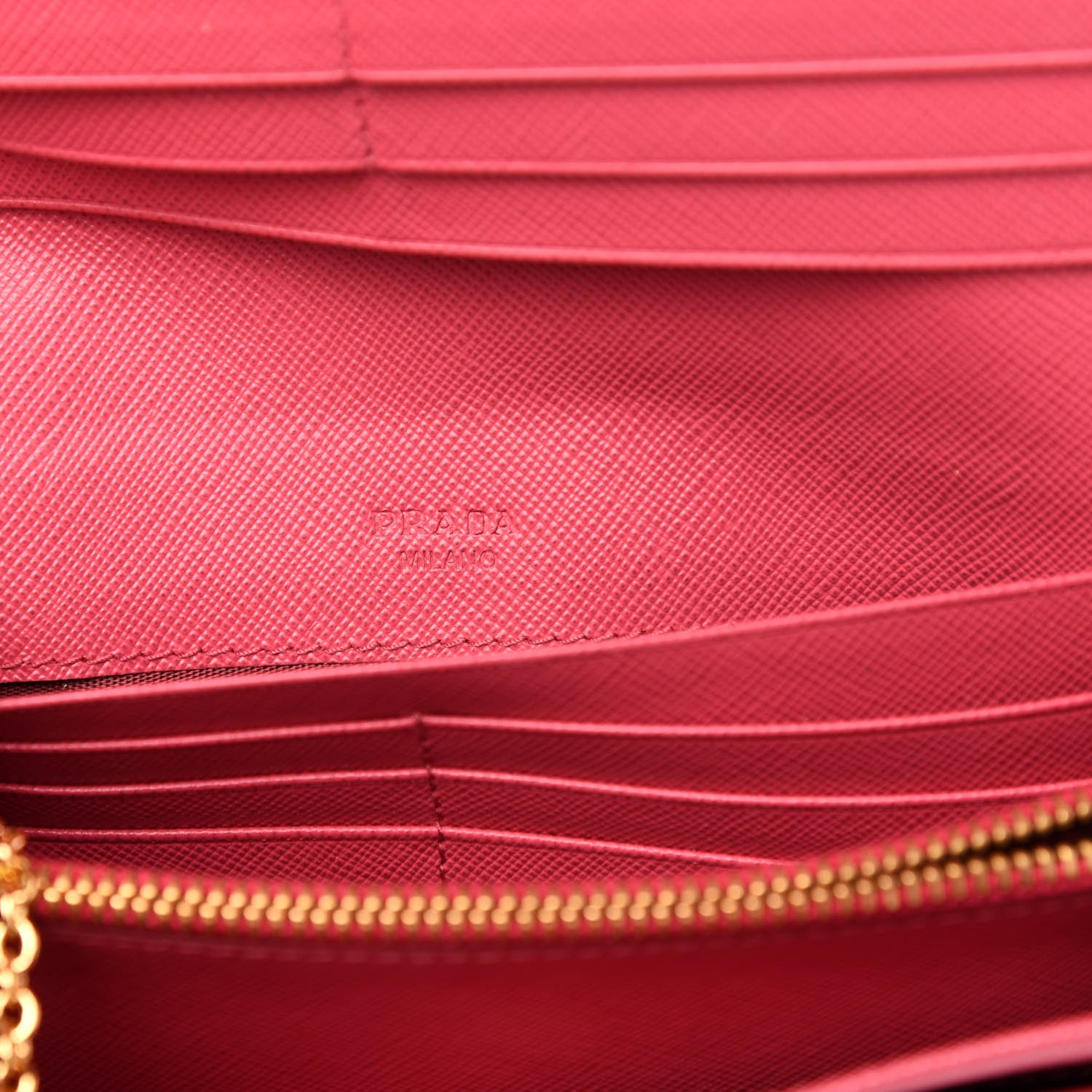 Prada Saffiano Metal Continental Flap Wallet Peonia 7 of 10