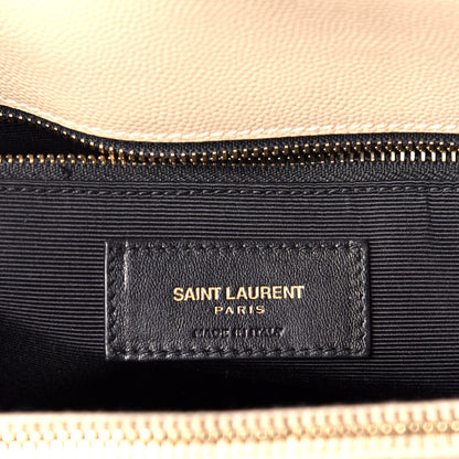 Saint Laurent Grain De Poudre Matelasse Chevron Monogram Shopping Bag Nude Powder 6 of 9