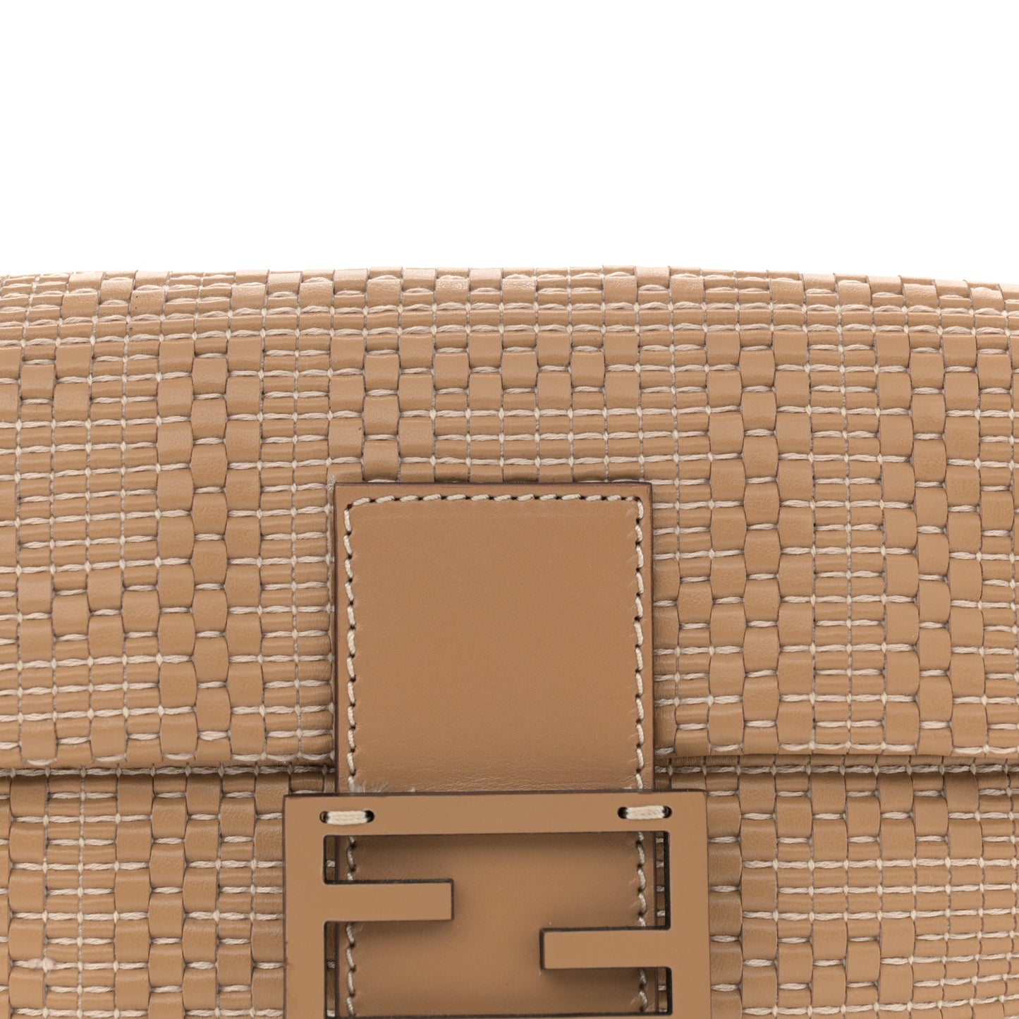 Calfskin Woven Baguette Cammelo Beige
