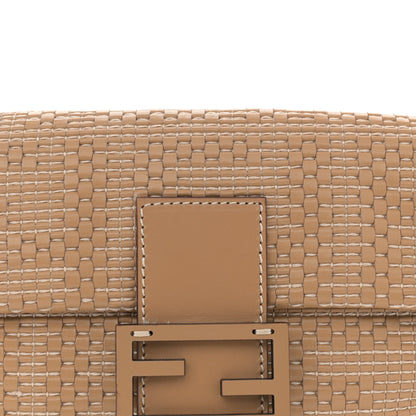 Fendi Calfskin Woven Baguette Cammelo Beige 8 of 11