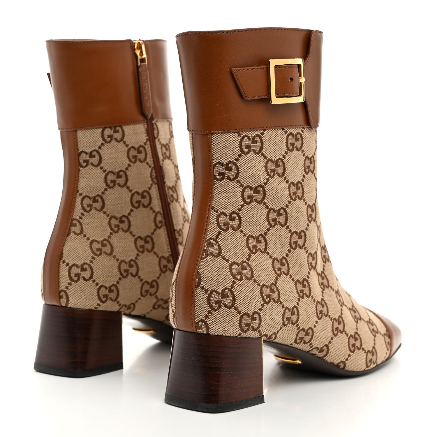 Gucci Monogram Cordovan Lux GG Ankle Boots 39 Beige Cuir 4 of 9