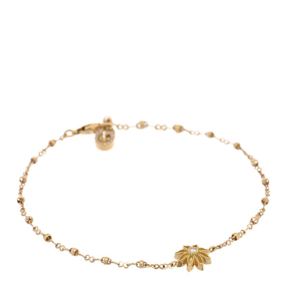 Gucci 18K Yellow Gold Diamond Flora Station Bracelet 1 of 3