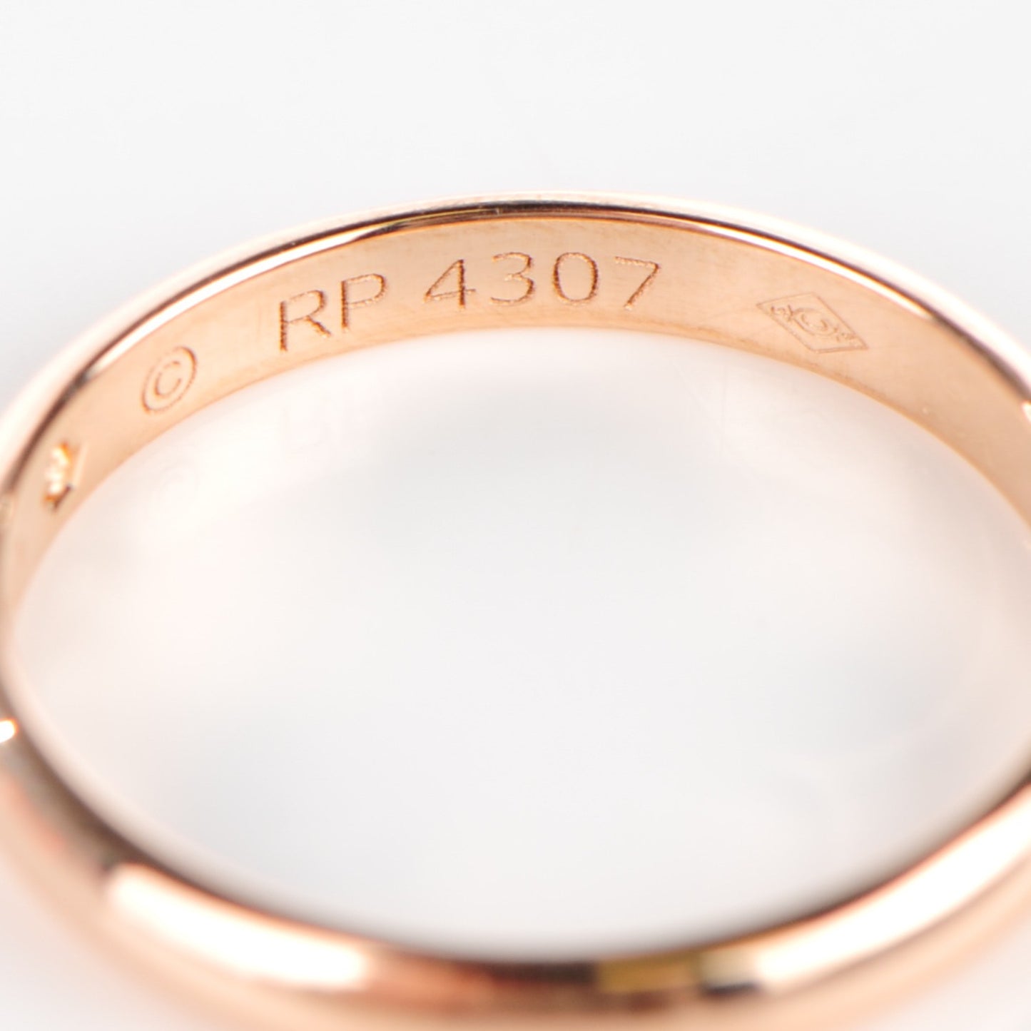 18K Pink Gold Diamond 2mm Wedding Band Ring 50 5.25