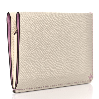 Hermes Epsom Card Case Nata Mauve Sylvestre 3 of 9