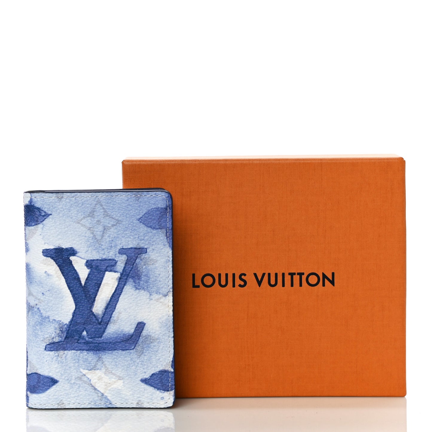 Monogram Watercolor Pocket Organizer Blue
