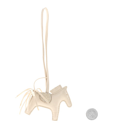 Hermes Milo Lambskin Matte Alligator Touch Grigri Rodeo Horse Bag Charm PM Craie Nata Beton 2 of 5