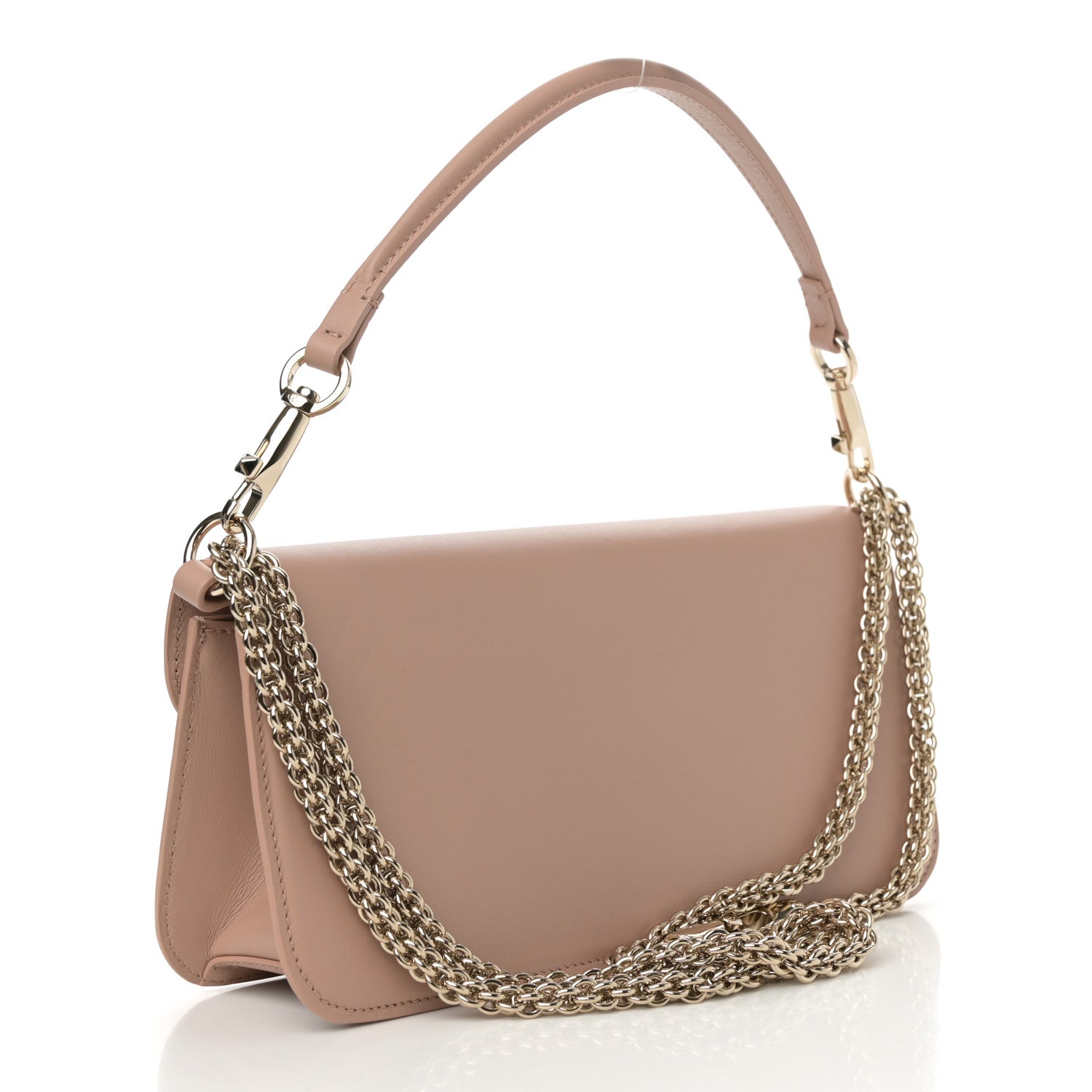 Valentino Garavani Calfskin Enamel Vlogo Loco Shoulder Bag Rose Cannelle 3 of 11