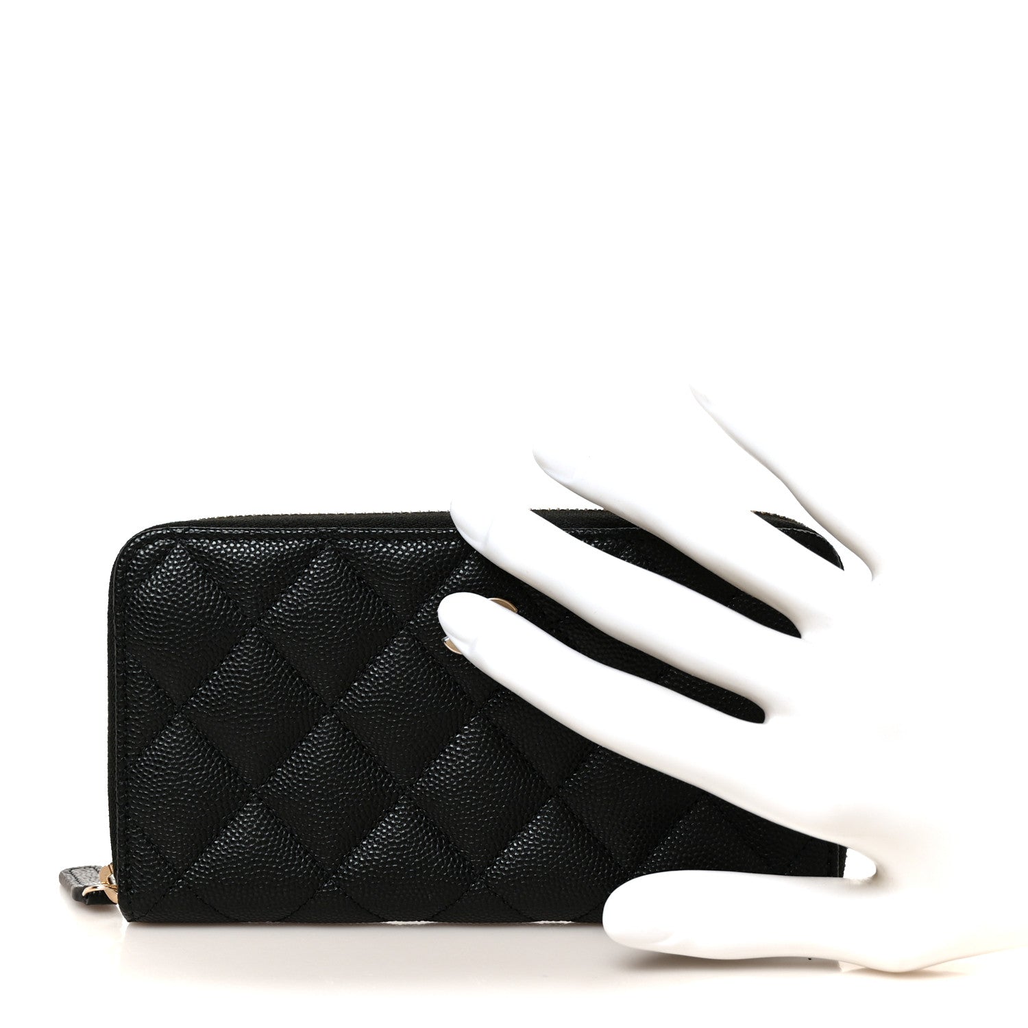Chanel Caviar Quilted Medium Zip Around Wallet Black 2 of 9