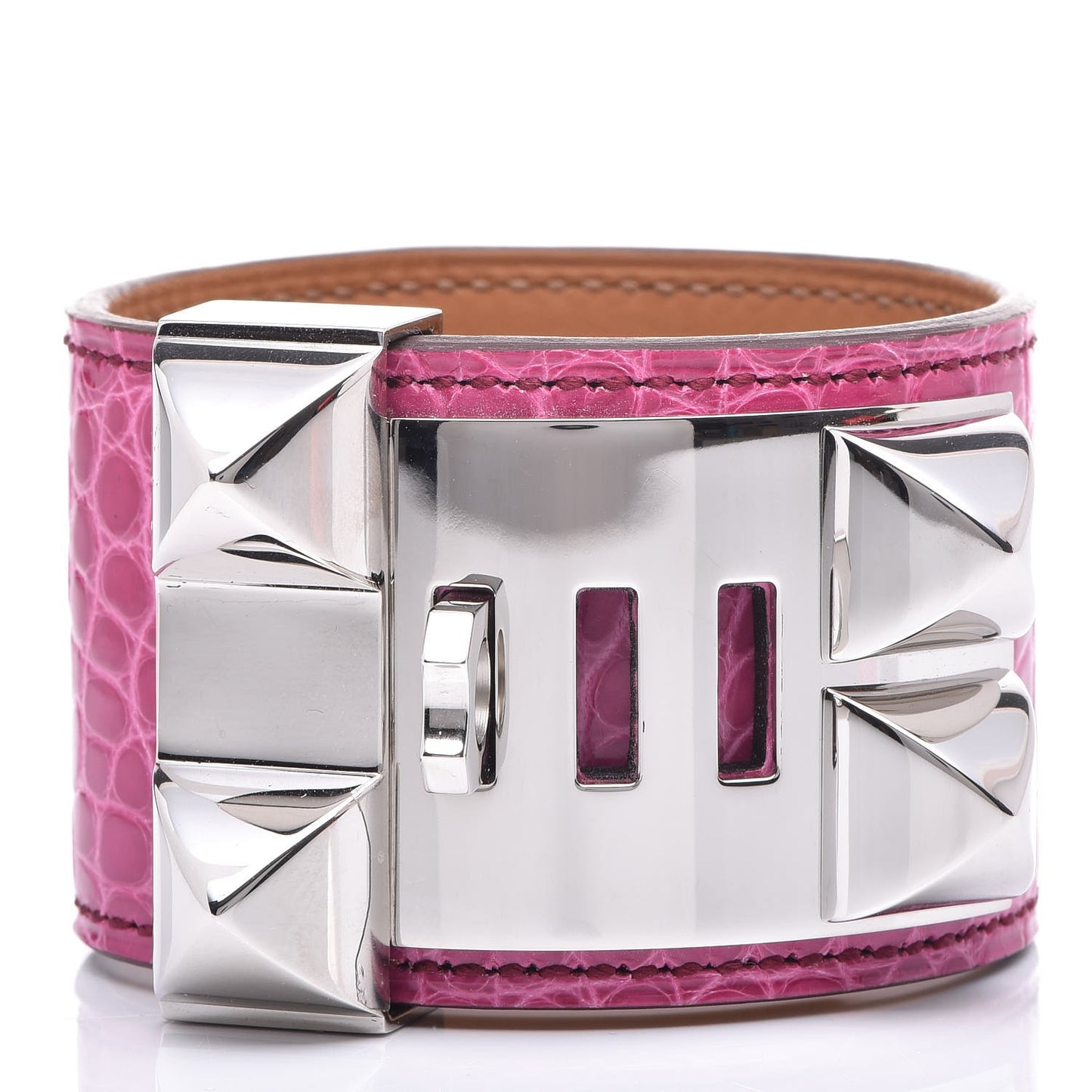 Shiny Alligator Collier De Chien CDC Bracelet S Fuchsia
