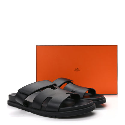 Hermes Calfskin Mens Chypre Sandals 43 Black 11 of 11