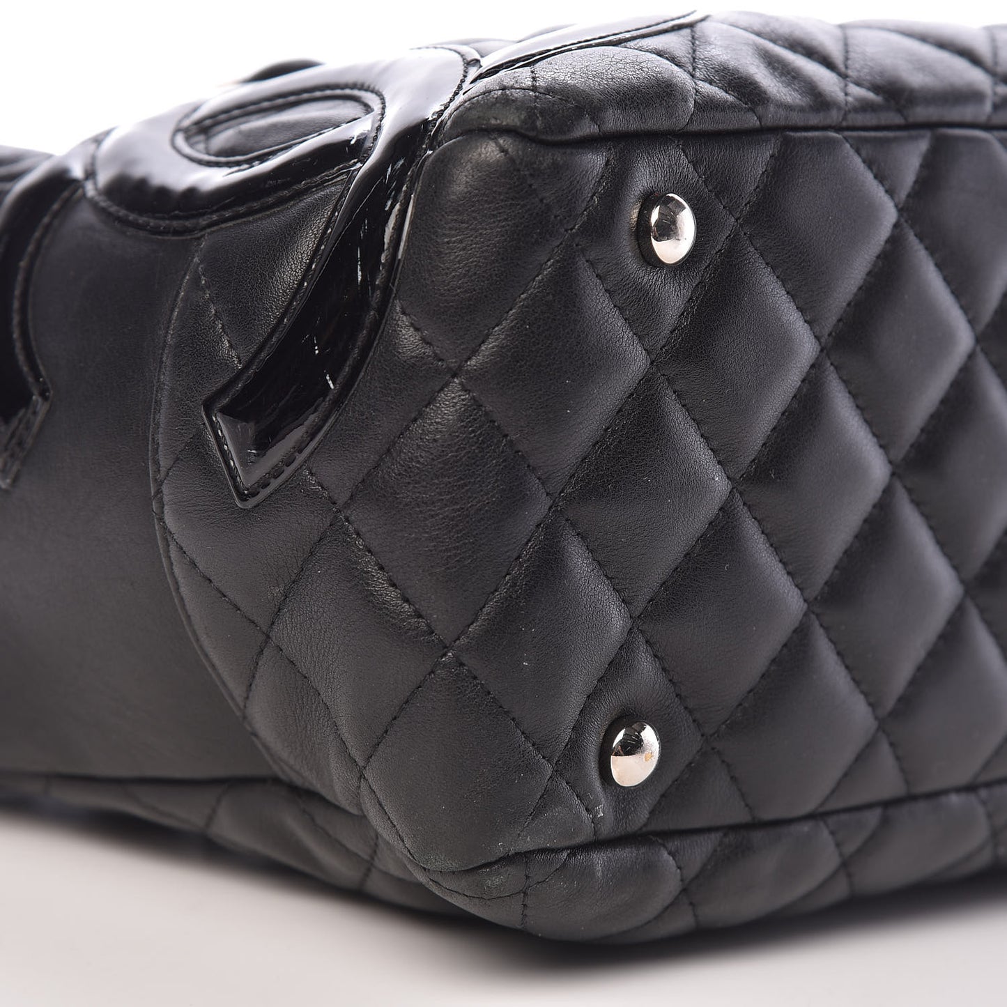 Calfskin Quilted Large Cambon Bowler Black