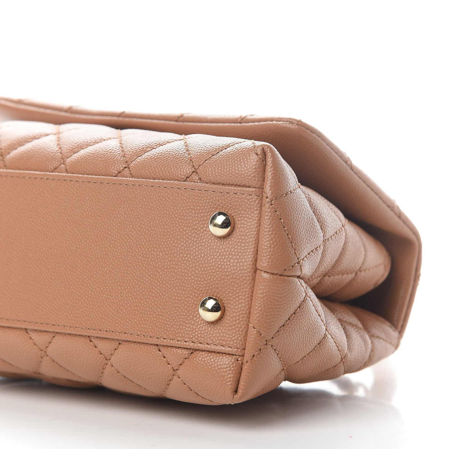 Caviar Quilted Lizard Embossed Mini Coco Handle Flap Brown