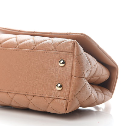 Chanel Caviar Quilted Lizard Embossed Mini Coco Handle Flap Brown 8 of 9