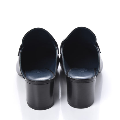 Hermes Goatskin Paradis Mules 37.5 Black 6 of 10