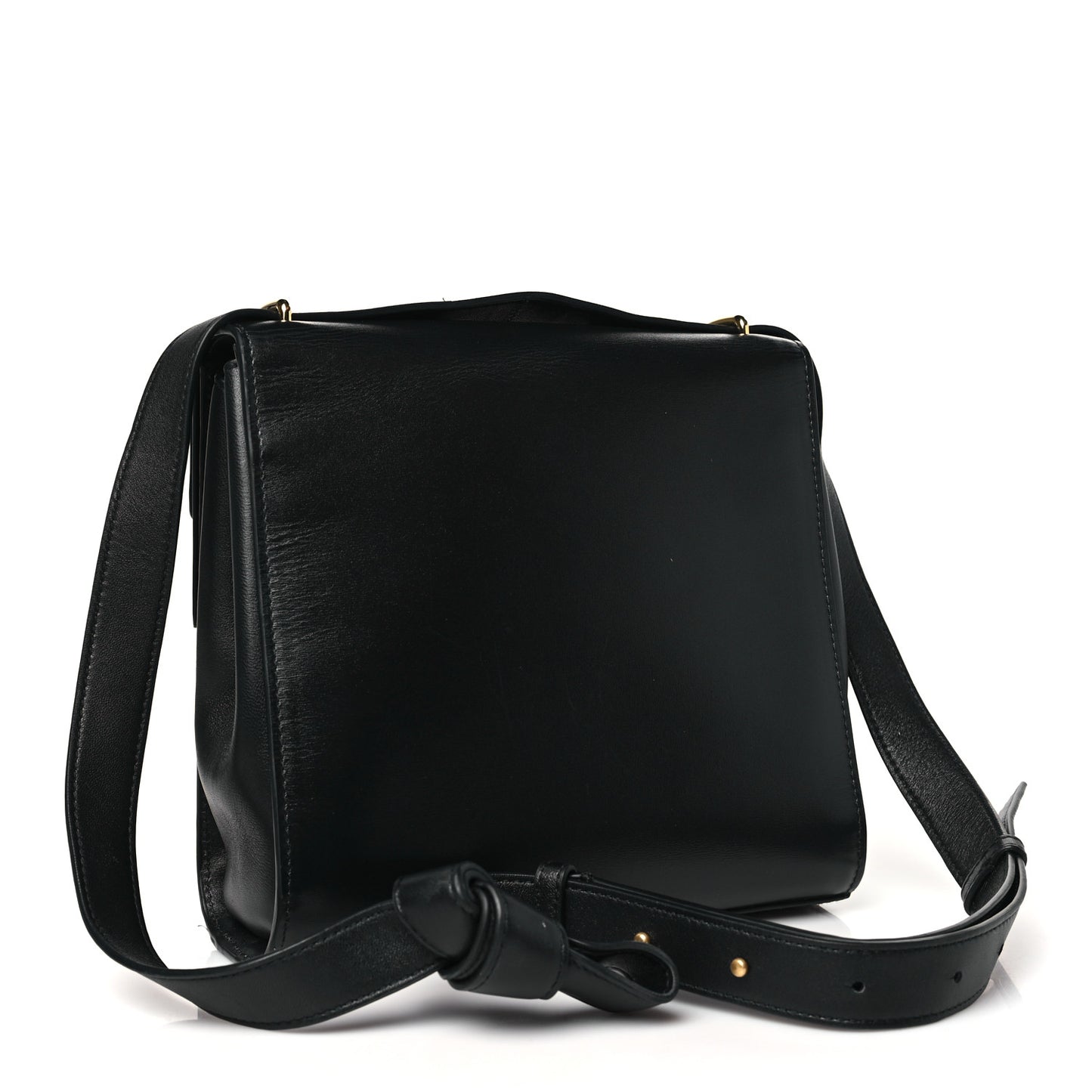 Box Calfskin Nappa Clip Bag Black