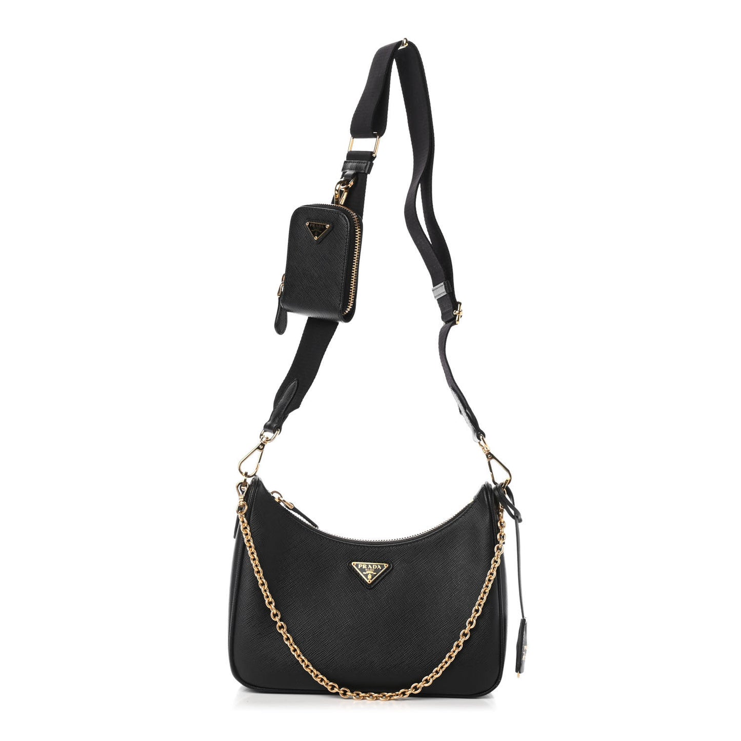 Saffiano Lux Re-Edition 2005 Shoulder Bag Black