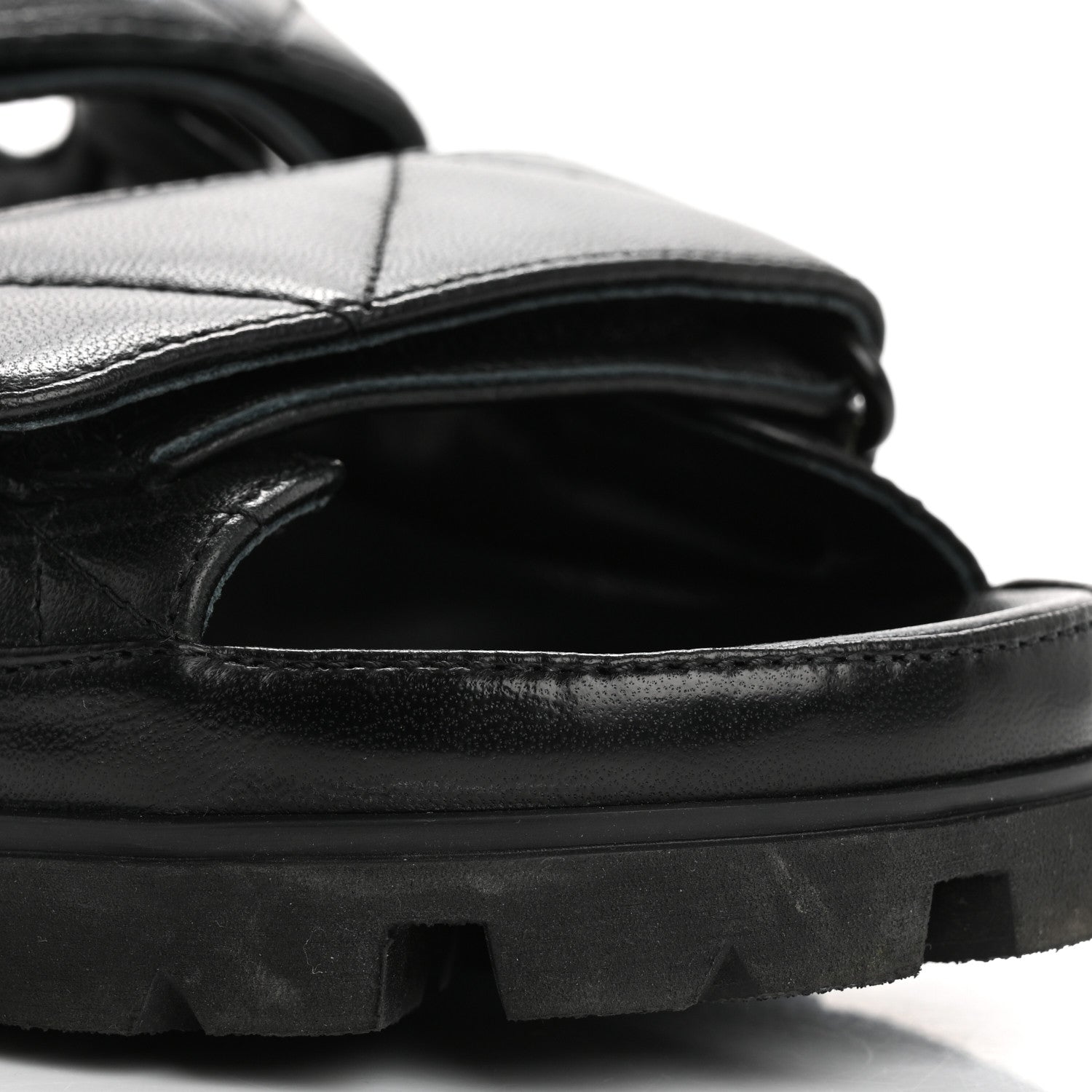 Prada Nappa Quilted Padded Slingback Sandals 37.5 Black 12 of 17