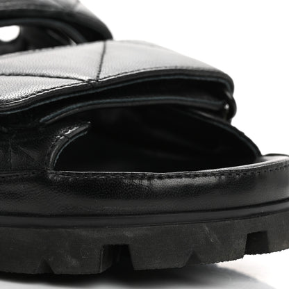 Prada Nappa Quilted Padded Slingback Sandals 37.5 Black 12 of 17