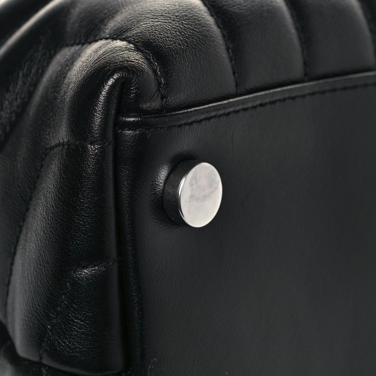 Calfskin Y Quilted Monogram Large Loulou Shopper Black