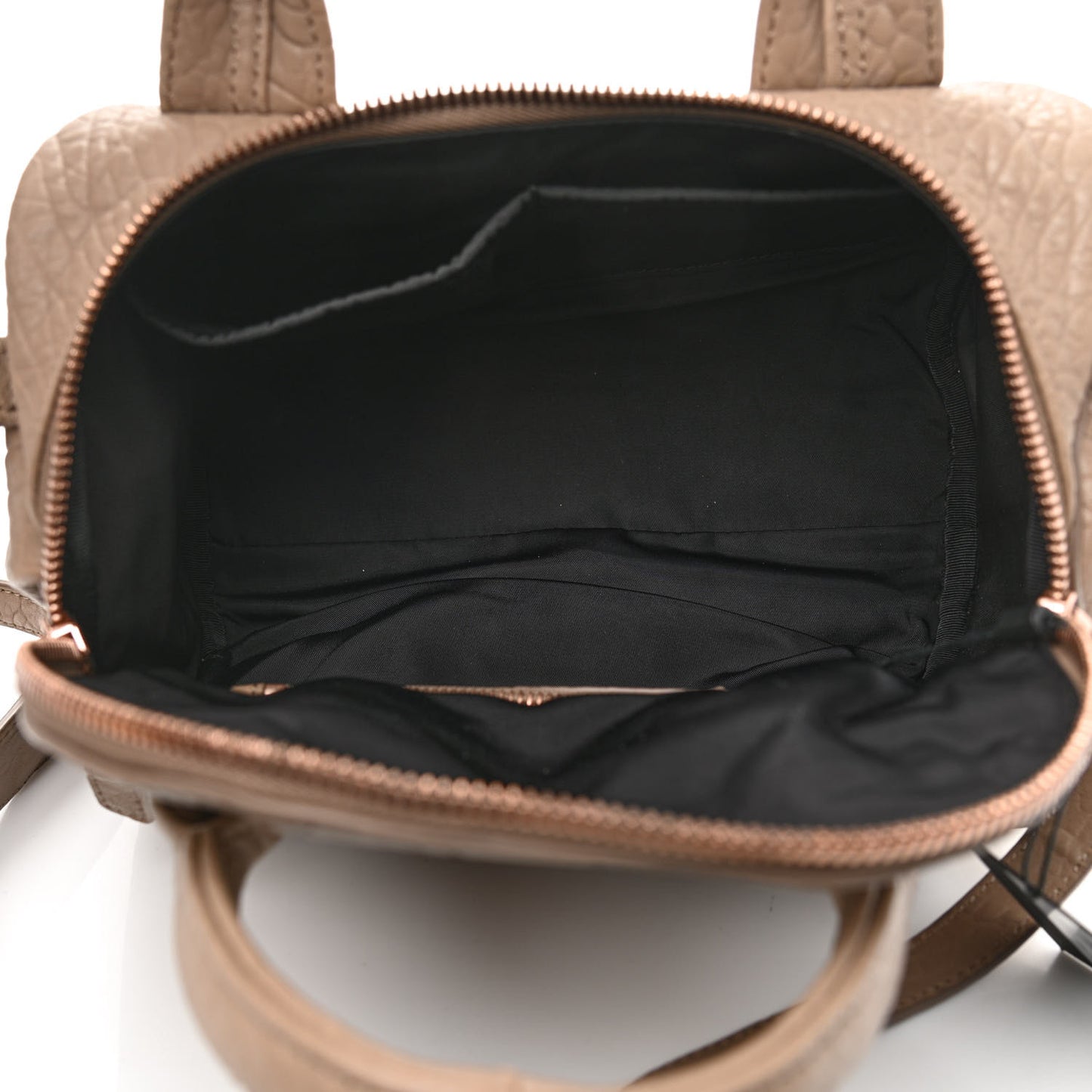 Pebbled Lambskin Mini Rockie Latte Rose Gold Hardware