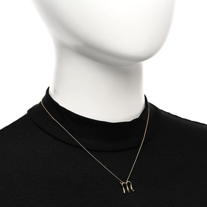 Tiffany 18K Yellow Gold Elsa Peretti Letter M Pendant Necklace 2 of 4