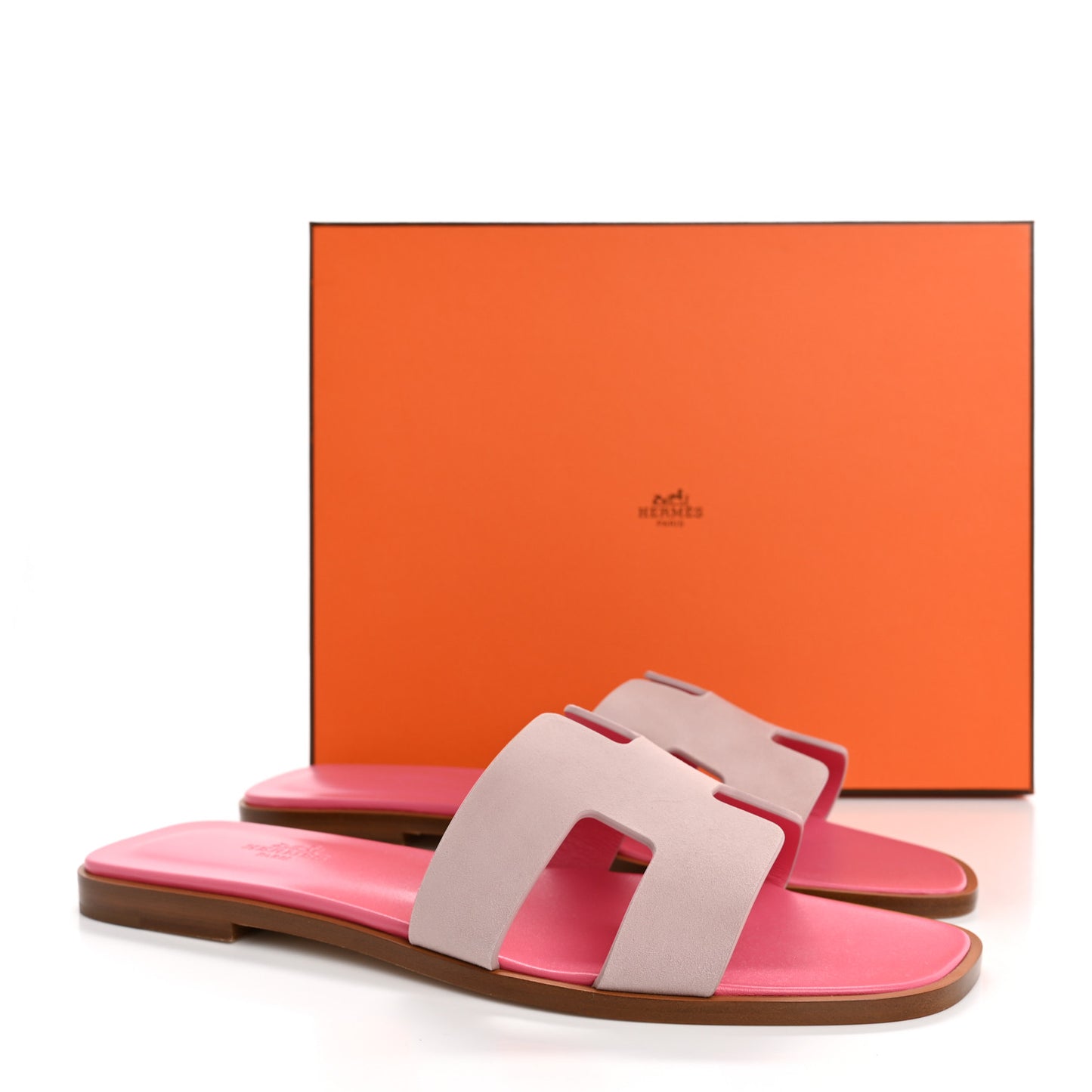 Suede Goatskin Oran Sandals 39.5 Rose Porcelaine