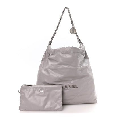 Chanel Shiny Calfskin Quilted Chanel 22 Grey 3 of 11