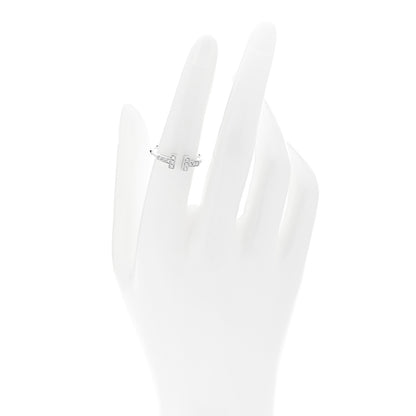 Tiffany 18K White Gold Diamond T Wire Ring 53 6.5 2 of 4