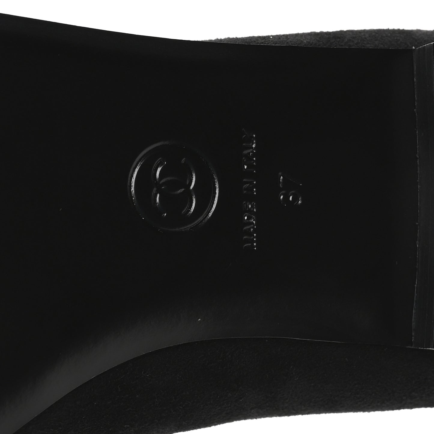 Suede Patent Cap Toe Camellia Ballerina Flats 37 Black White