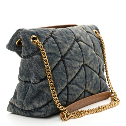 Givenchy Denim Quilted Small Loulou Puffer Monogram Chain Satchel Rodeo Blue 3 of 10