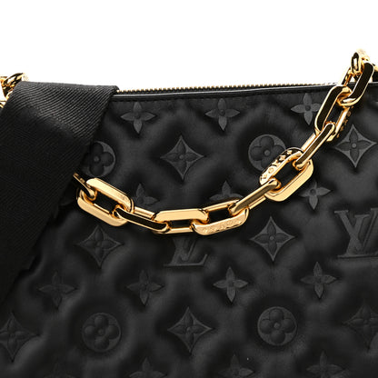 Louis Vuitton Lambskin Embossed Monogram Coussin PM Black 7 of 10