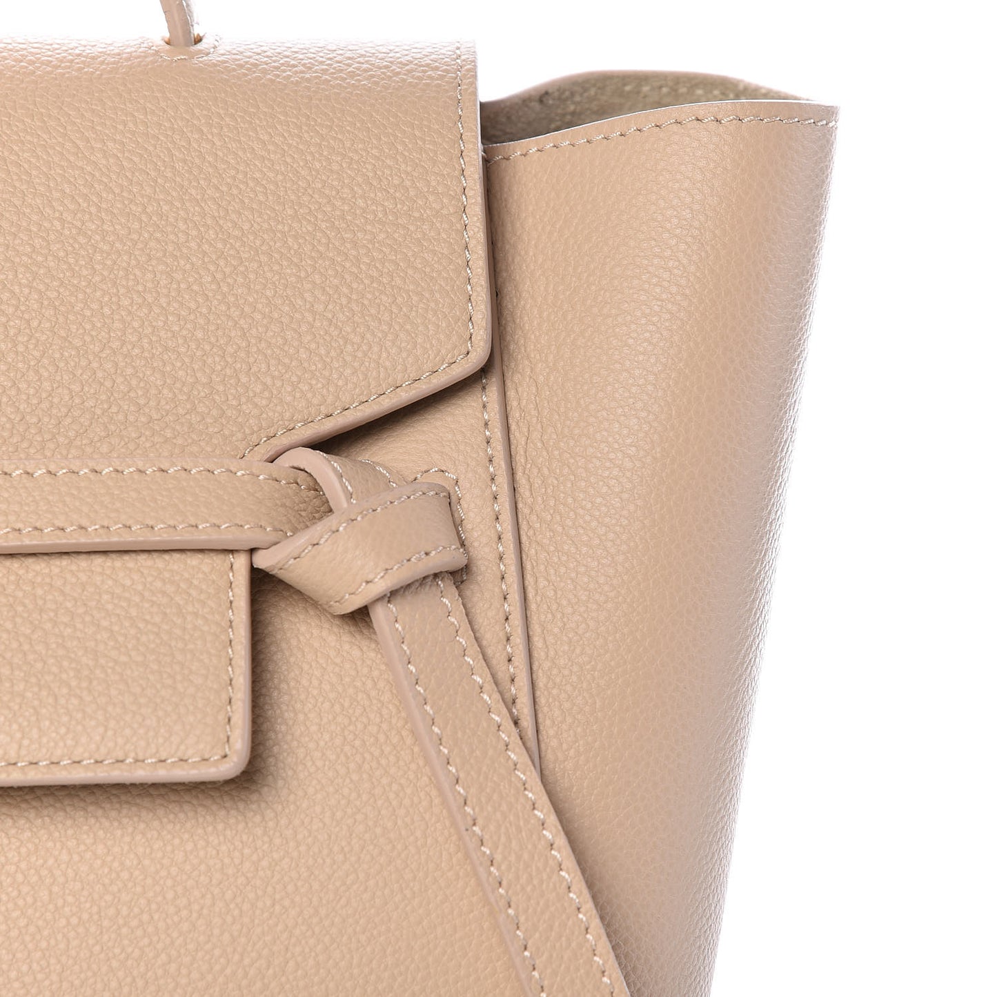 Grained Calfskin Mini Belt Bag Light Taupe