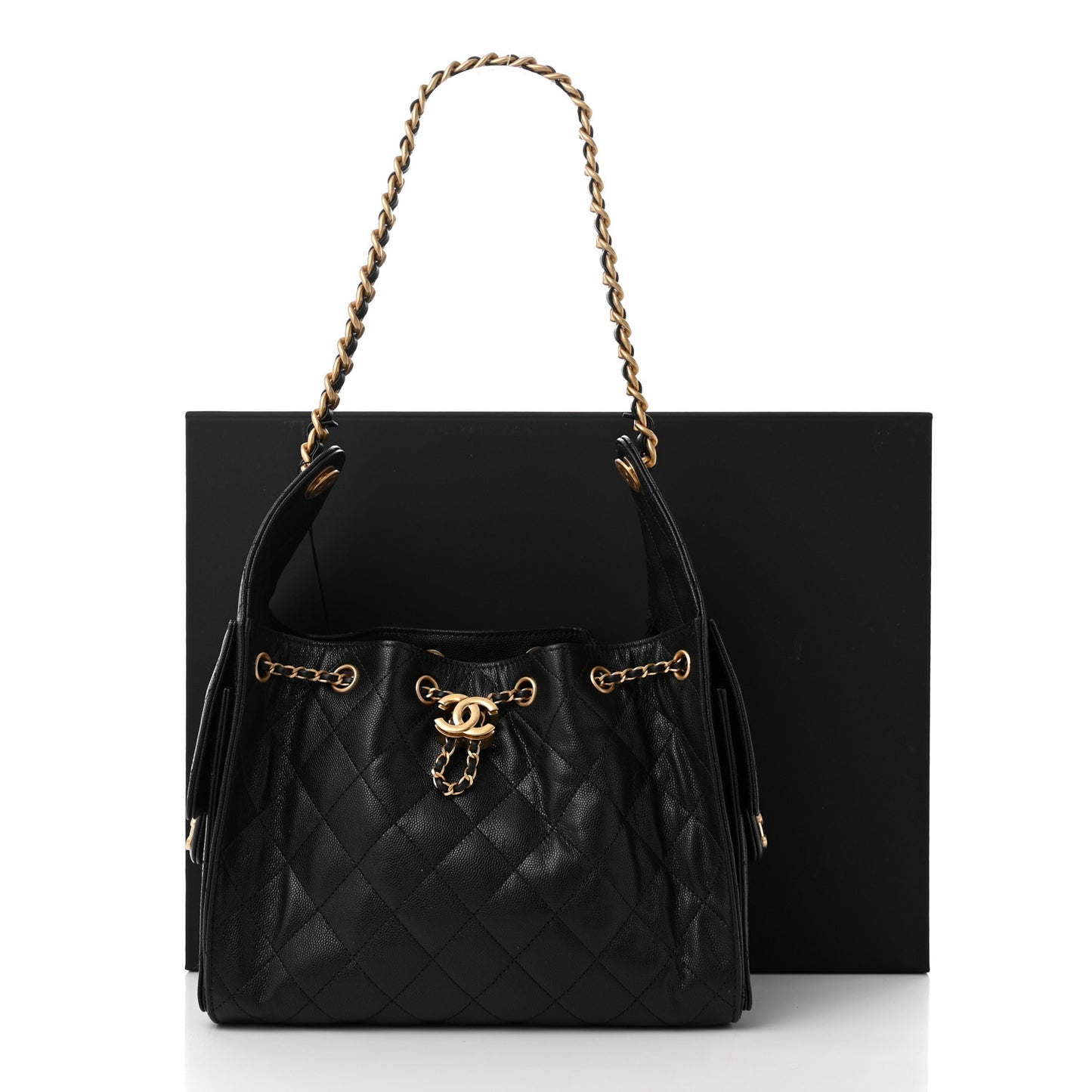 Caviar Quilted Small Chanel 25 Handbag Black