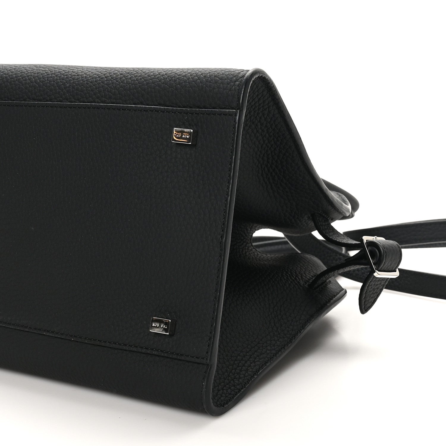 The Row Grained Calfskin Soft Margaux 10 Bag Black 9 of 9