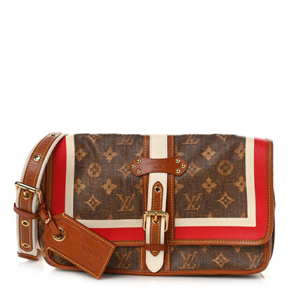 Louis Vuitton Monogram Rayures Tisse Clutch Red 1 of 9