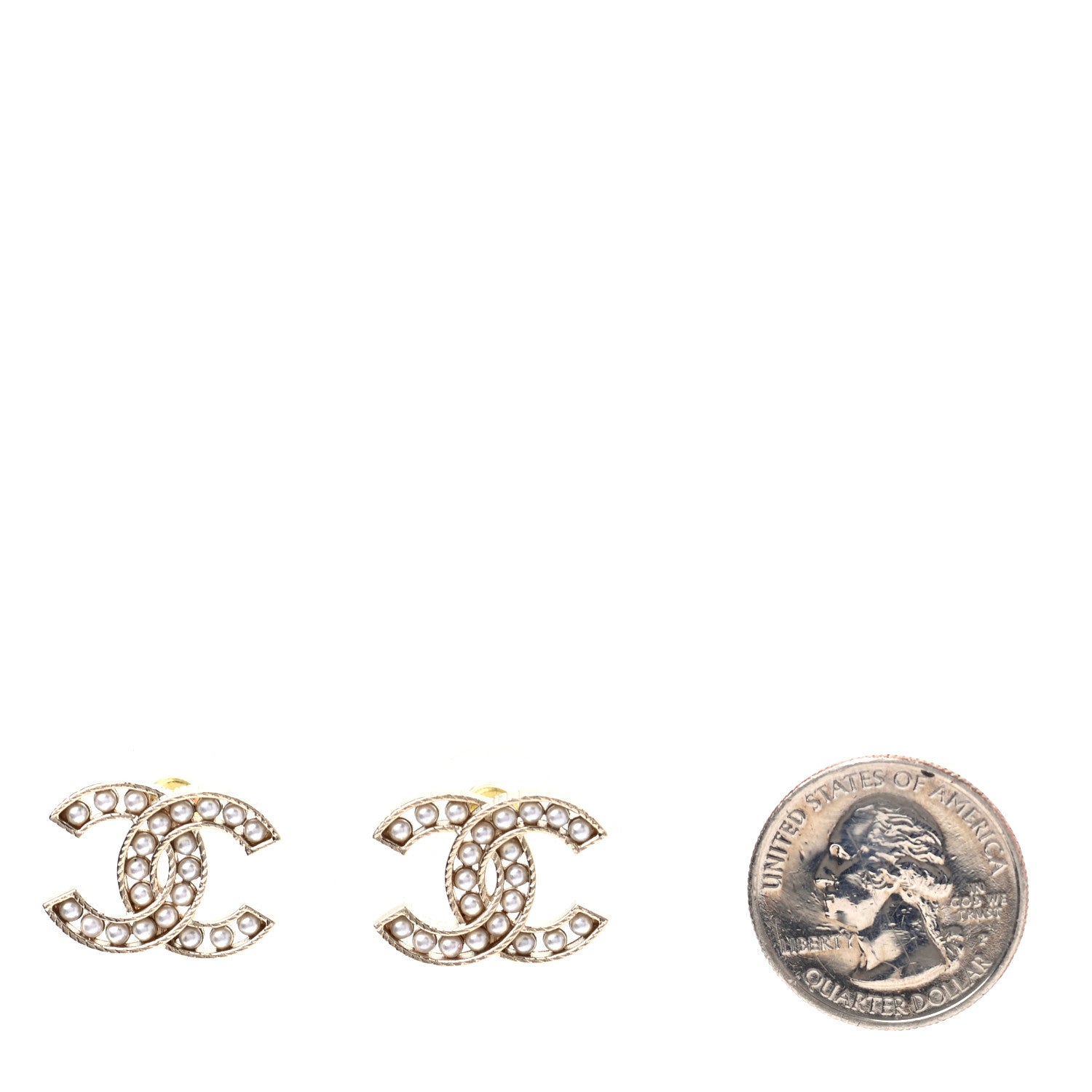 Chanel Pearl CC Earrings Gold 2 of 5