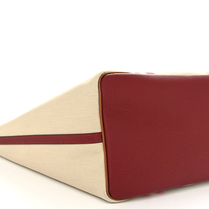 Hermes Canvas Taurillon Clemence Pursangle Tote Beton Gold Rouge H Capucine Beton 8 of 10