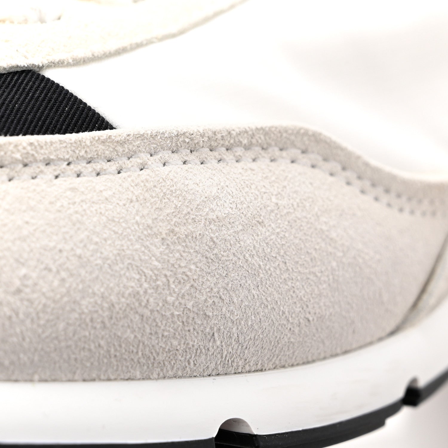 Chanel Nylon Suede Kidskin Calfskin Logo Sneakers 39 White Black 10 of 12